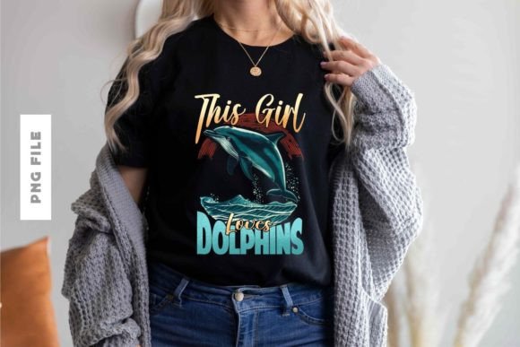 Dive into Creativity with This Girl Loves Dolphins T-shirt Design