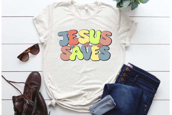 Jesus Saves: A Bold T-Shirt Design for Faith-Based Creations