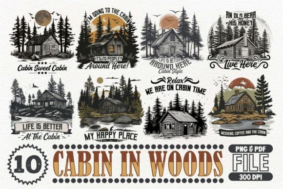 Unleash Rustic Charm with Cabin in the Woods Design Assets
